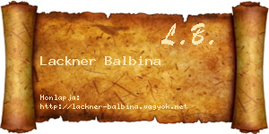 Lackner Balbina névjegykártya